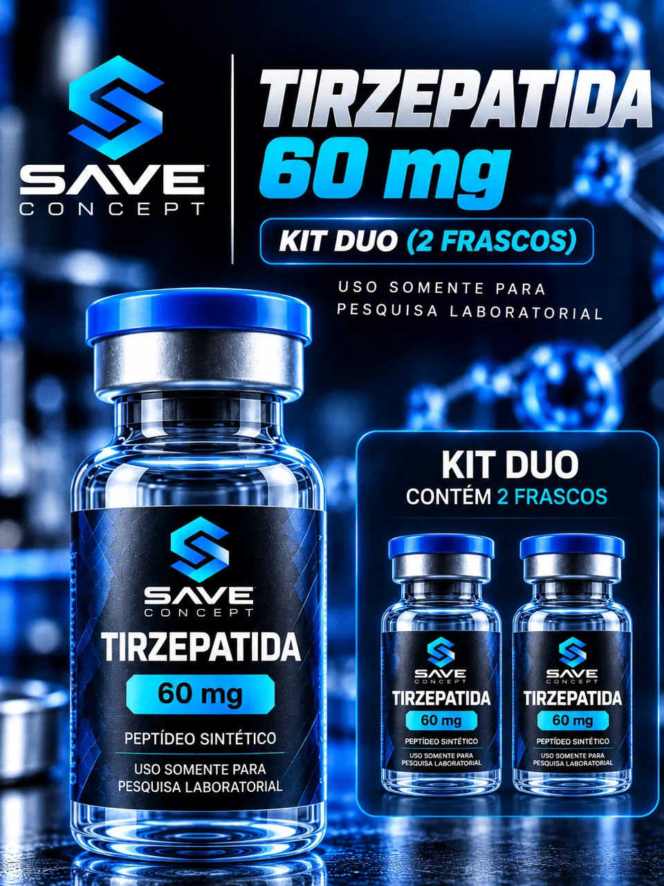 Kit Duo NeoPeptides com dois frascos de Tirzepatida 60mg